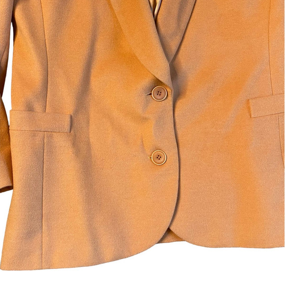 Vintage ESCADA Margaretha Ley Wool & Silk Camel Blazer Coat 36 Jacket - Picture 6 of 7